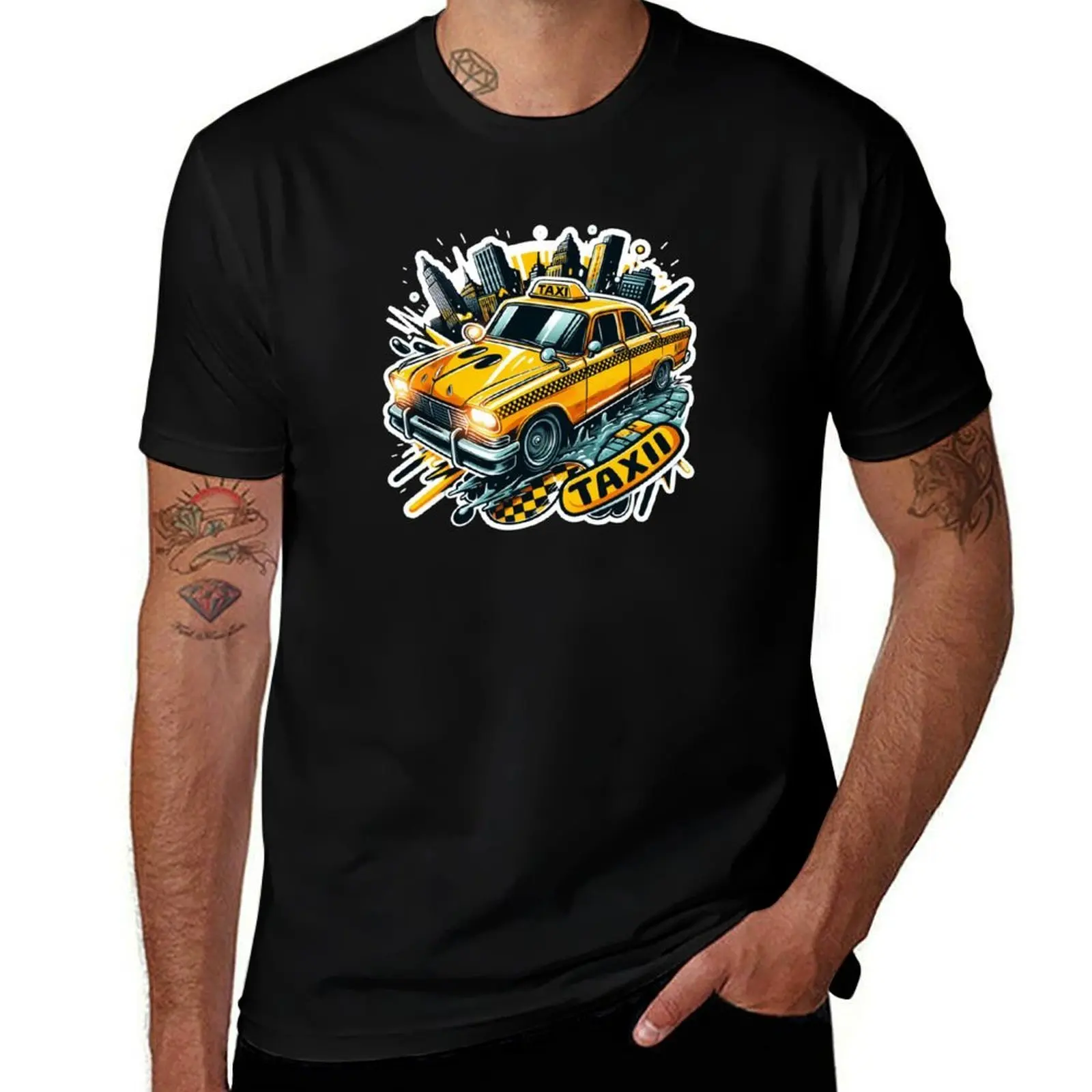Rev Up Your Style: Introducing the Taxi Street Style Graphic Collection T-Shirt Plus Size Loose Fit T-Shirt
