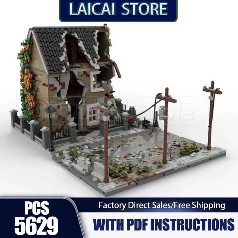 

Modular City Building Moc Building Bricks Ruined house with road N11 Technology Modular Blocks Gifts Christmas Toy Sets Assembly