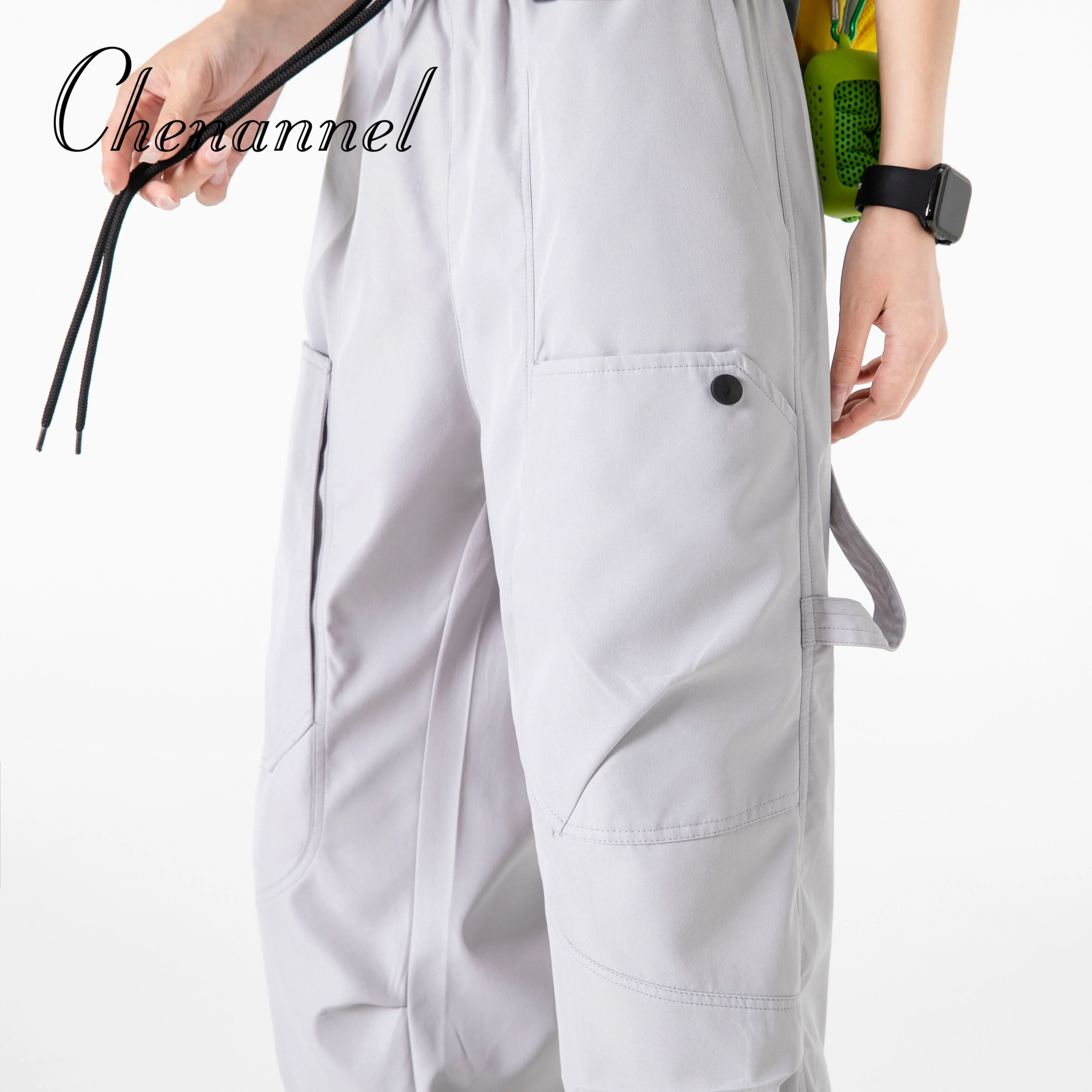 

Silver windbreaker pants for men's mountaineering outdoor loose straight-leg waterproof workwear trousers