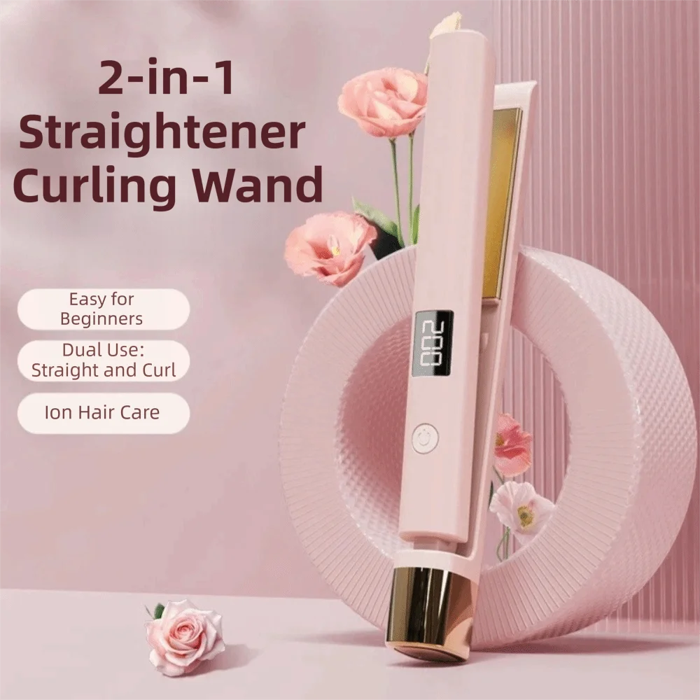 4 Levels Temperature 2-in-1 Straightener Curling Wand Safe Volumizing And Smoothing Electric Fluffy Hairpin Curling Clip