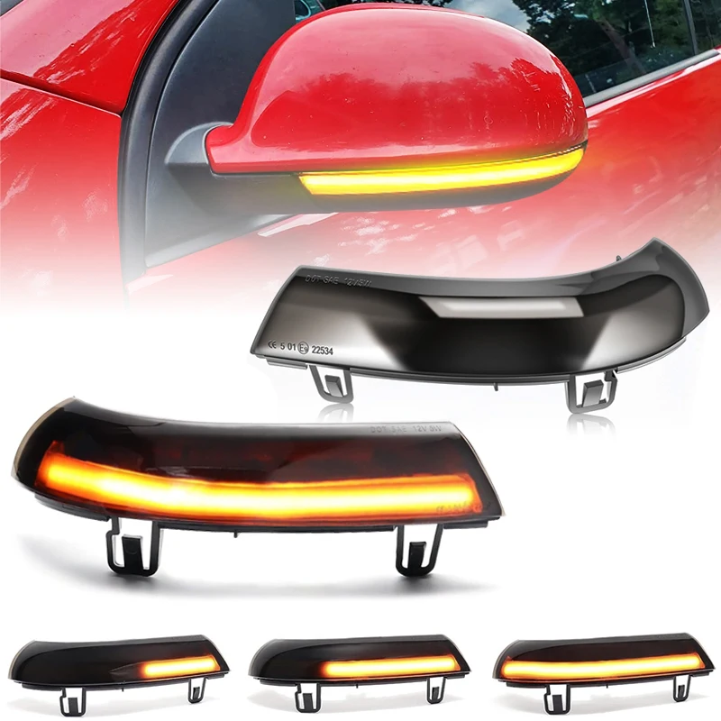 For VW Golf MK5 GTI EOS Jetta Passat Sharan Skoda Superb LED Side Mirror Lamp Amber Side Rearview Dynamic Turn Signal Lights