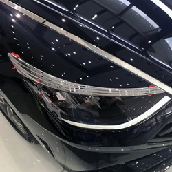 for Hyundai Sonata DN8 2020 2021 2022 2023 ABS Carbon Fiber Car Head Light Eyebrow Cover Molding Trim