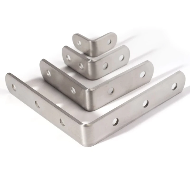 2-10Pcs Thicken Stainless Steel Straight Shape Corner Code 180 Degrees Flat Fixed Bracket Connector For Board Shelf Support