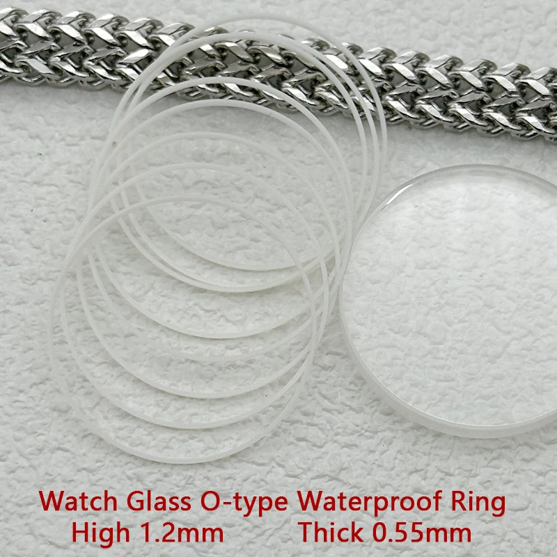 Watch Crystal Waterproof Gasket White O-Ring Dia 25mm–40mm Height 1.2mm Thick 0.55mm Watch Crystal Waterproof Sealing Gasket