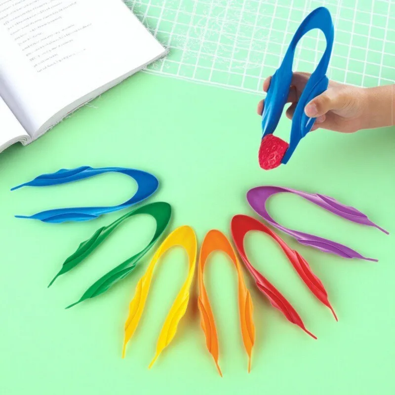 6 pezzi bambini pinzette di plastica esperimenti strumenti biologia scienza studio pinzette giocattoli asilo giocattolo educativo regali per bambini