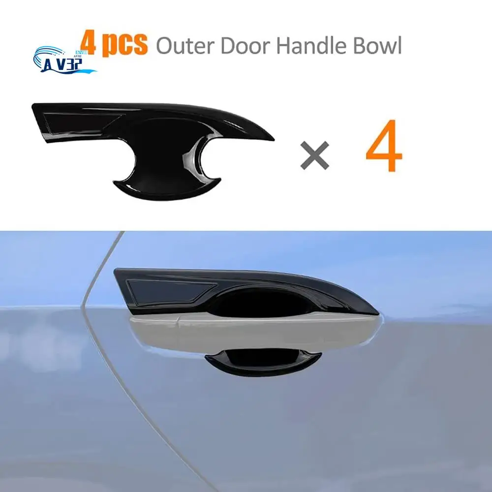 

AV32-For 10Th Gen Civic ABS Exterior Door Handle Bowl Cover Trims For Honda Civic 2016-2021 Gloss Black