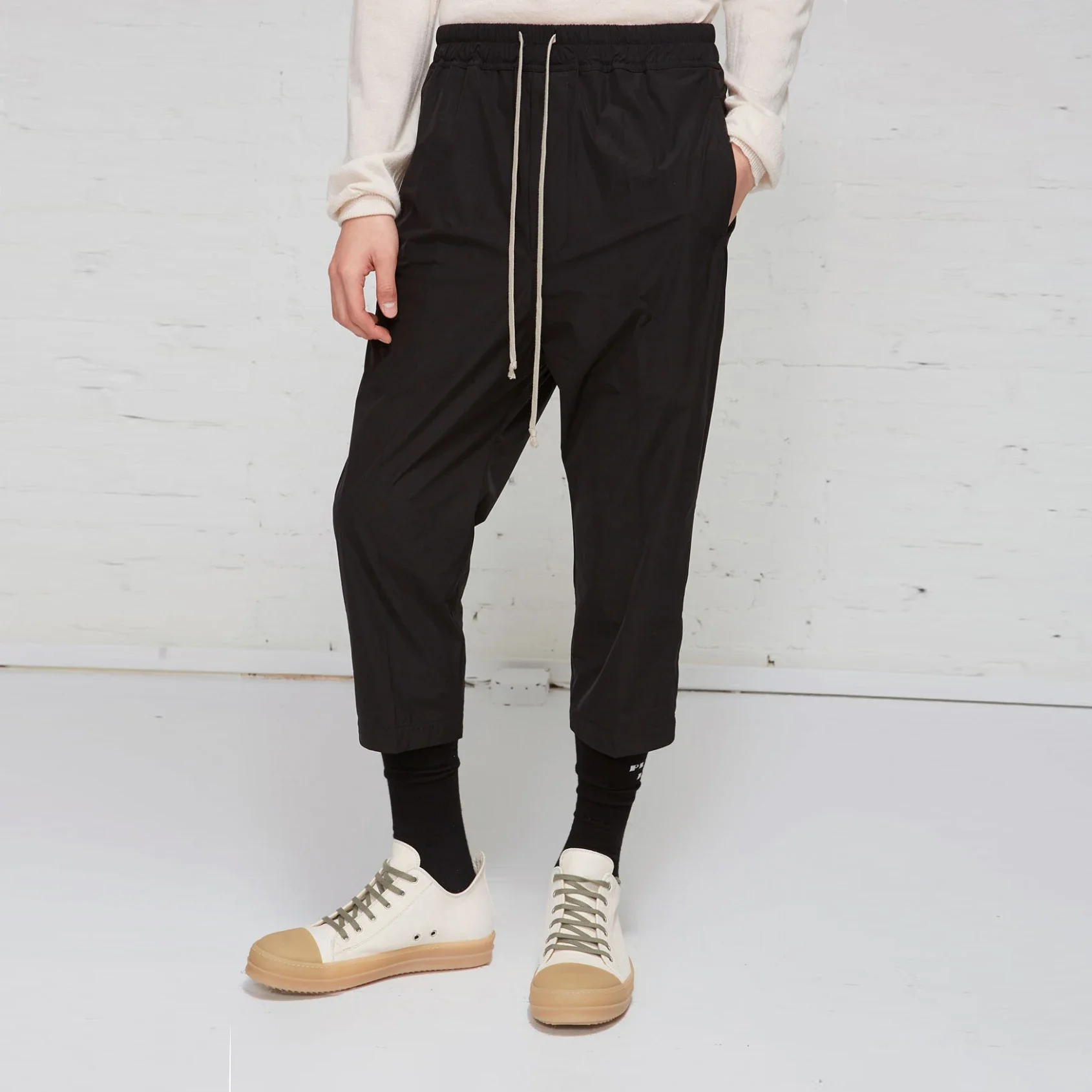 

YOJI OOAK CROPPED TRACK PANTS Draw rope tapered summer slim stretch RO cropped pants