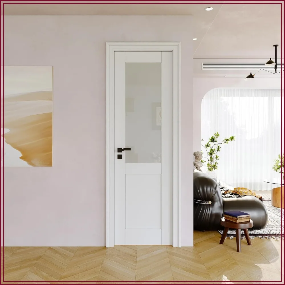 18x80 Pantry Door Interior Slab Half-Lite Frosted Glass Room Door