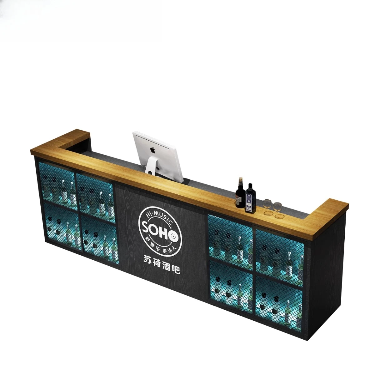 Industrial style retro checkout page BBQ restaurant Reception counter