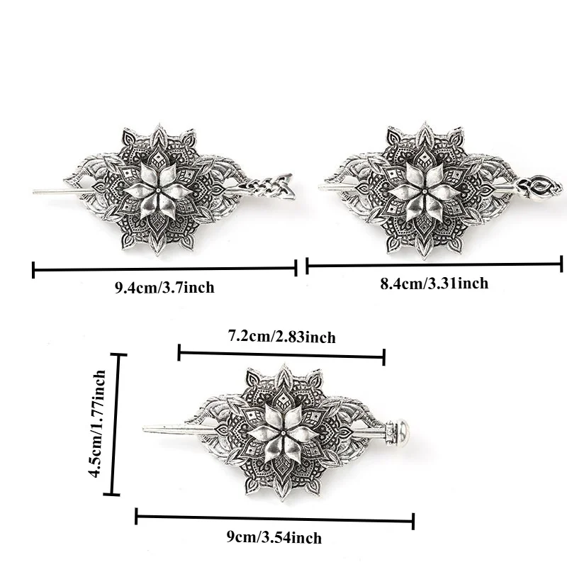 1 قطعة دبوس الشعر زهرة شعبية الاسكندنافية الرجعية Normcore سلتيك عقدة عصا إكسسوارات الشعر القوطية فايكنغ النمط النرويجي الطرف