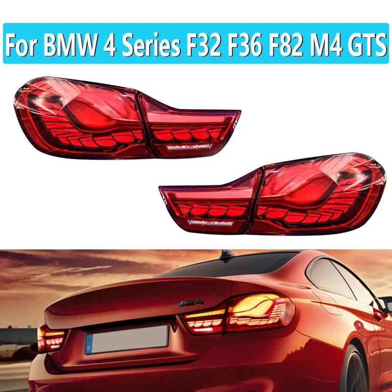 4 Pcs Car Tail Lights Parts For BMW M4 4 Series Taillights F32 F36 F82 M4 GTS LED Taillights Rear Lamp LED Signal Parking Lights