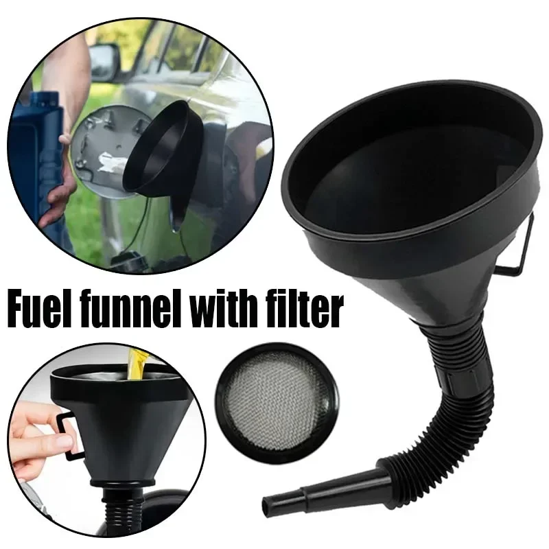 Car Refueling Funnel Gasoline Multi Function Engine Oil Funnel Tool Plastic Funnel Car and Motorcycle Refueling Tool Auto Parts