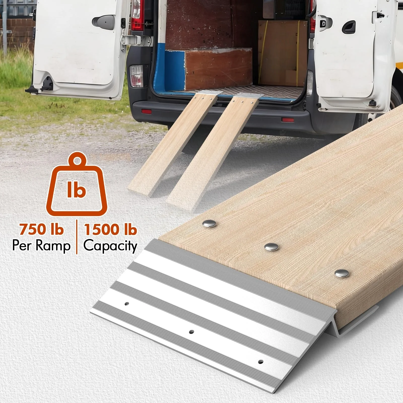 Universal Anti-slip Loading Ramp Set for Multiple Vehicles, Slope Plates for Loading & Unloading Outdoor Motorcycles