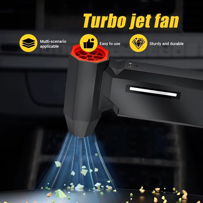 Xiaomi Turbo Jet Fan 130000r/s سوبر قوية منفاخ الهواء فراغ تهب شفط 3in1 لتنظيف الغبار فرش سوبر العنيفة مروحة #2