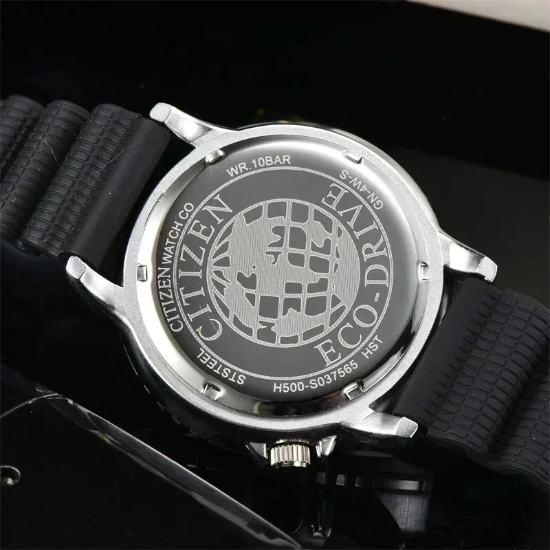 Original CITIZEN Watches for Sports Diving Watch Silicone Luminous Watch BN0150 Eco-Drive Series Black Casual Dial Quartz Watch