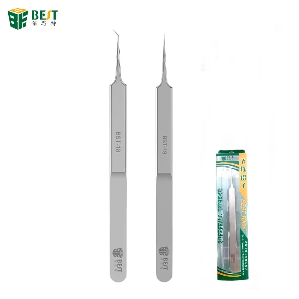 pinca-especial-bst-1819-curva-ponta-fina-de-aco-inoxidavel-202-para-manutencao-de-fios-de-001mm-e-fios-de-ligacao-em-impressoes-digitais