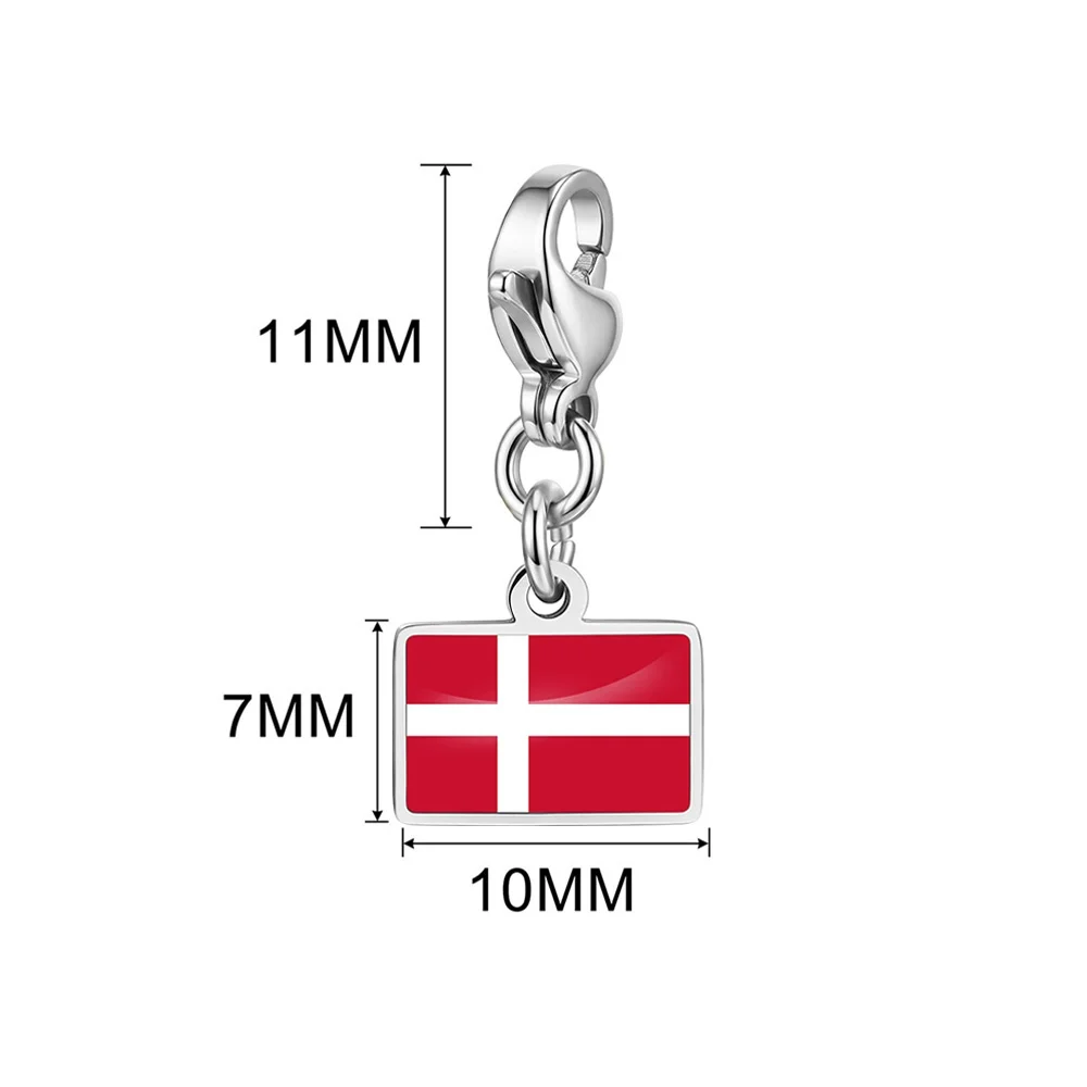 Minimalistischer Stil Weltflaggen-Anhänger Edelstahl Schlüsselanhänger DIY für Souvenir Frauen Männer Geschenke Großhandel – Detail 1
