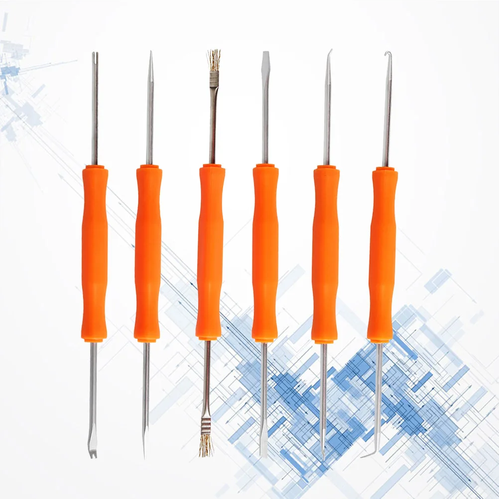 

1 pc 6 In 1 Soldering Auxiliary Tool Kit For Pcb Repair Welding Desoldering Cleaning Cutting Scraping Hook Brush Set Pcb