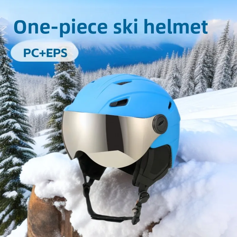 Integrated Ski Helmet Snow Goggles Outdoor Sports Adult Warm Anti-fog Snow Helmet
