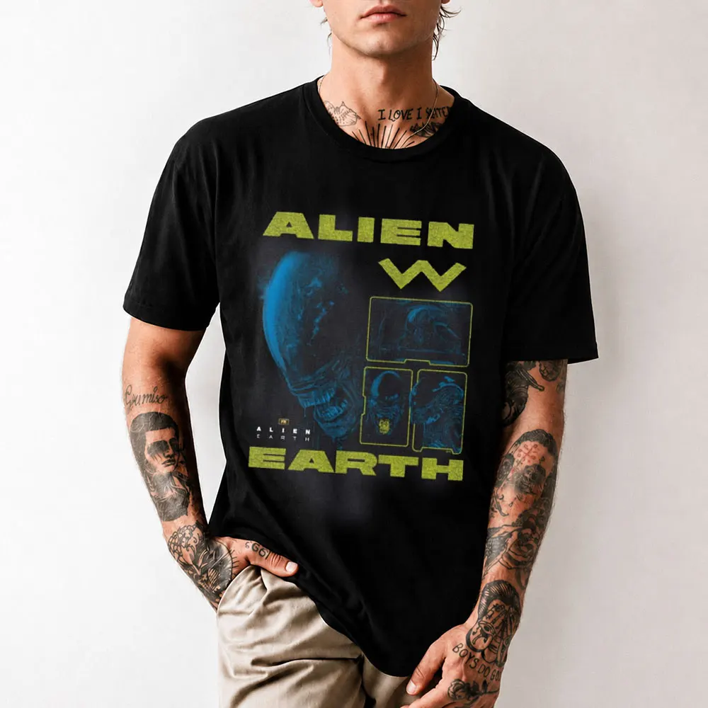 Xenomorphs Multi Sci-Fic Alien Gift T-Shirt Weyland Horror movie 100% cotton Short Sleeve Graphic clothes All size tops S-6XL