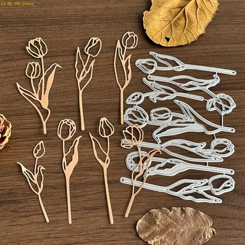 W3JE Flower Die Cut Metal Embossing Stencils Scrapbooking Die for Card Making Journal