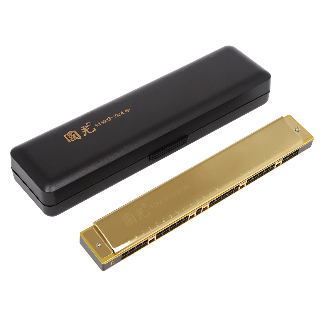 Guoguang 28 Hole Harmonica Polyphony Accent C Harmonica Students Beginners Professional Performce Harmonica Woodwind Instruments