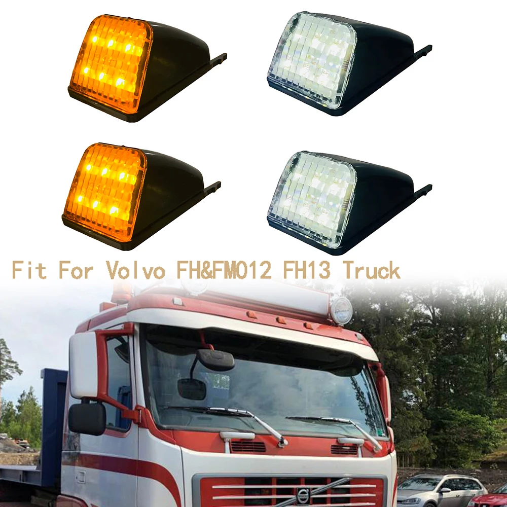 ATVOV 2 uds 24V 6 LED para camión Volvo lámpara LED para visera 20398824 20425484 para Volvo FH FM NH FH12 FH16 FM9 luz superior blanco ámbar