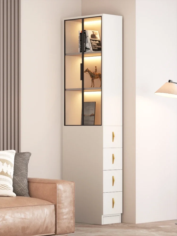 Extremely Narrow Pull-out Cabinet Side Pull-out Cabinet Sofa Side Cabinet Storage Cabinet Bookcase Narrow Cabinet Corner Cabinet