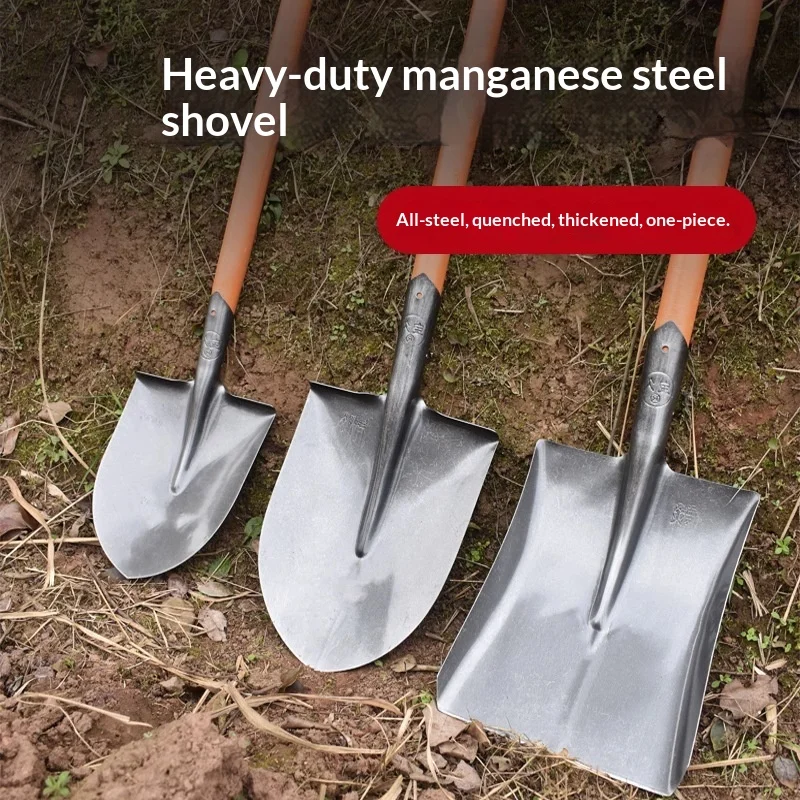 Large Manganese Steel Shovel Garden Spade Outdoor Soil Digging Tool for Landscaping And Horticulture