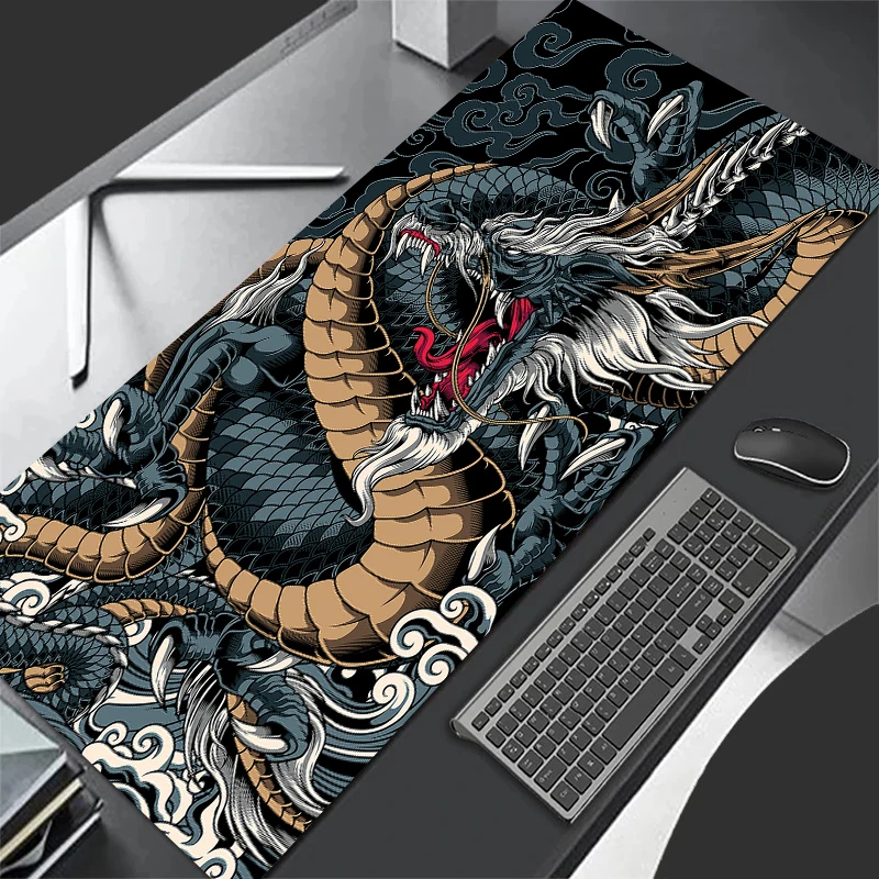 Tapete de mouse dragão chinês xxl, tapete grande para teclado de jogo, acessórios para jogos, computador de escritório, pc gamer, laptop, mesa