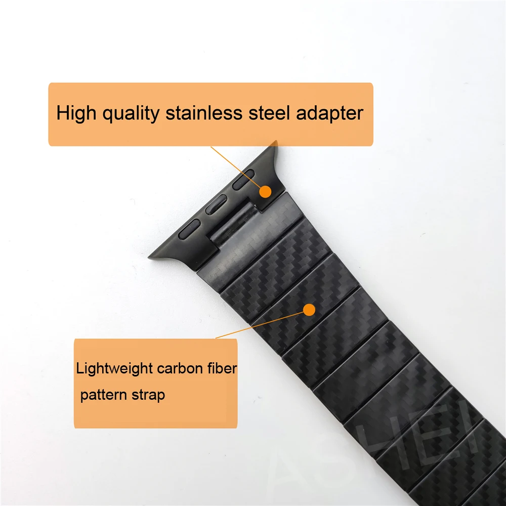 Carbon Fiber Pattern Band for Apple Watch Bands Ultra 2 45mm 44mm 42mm 41mm 40 49mm Lightweight Bracelet Strap iWatch 9 8 7 6 SE