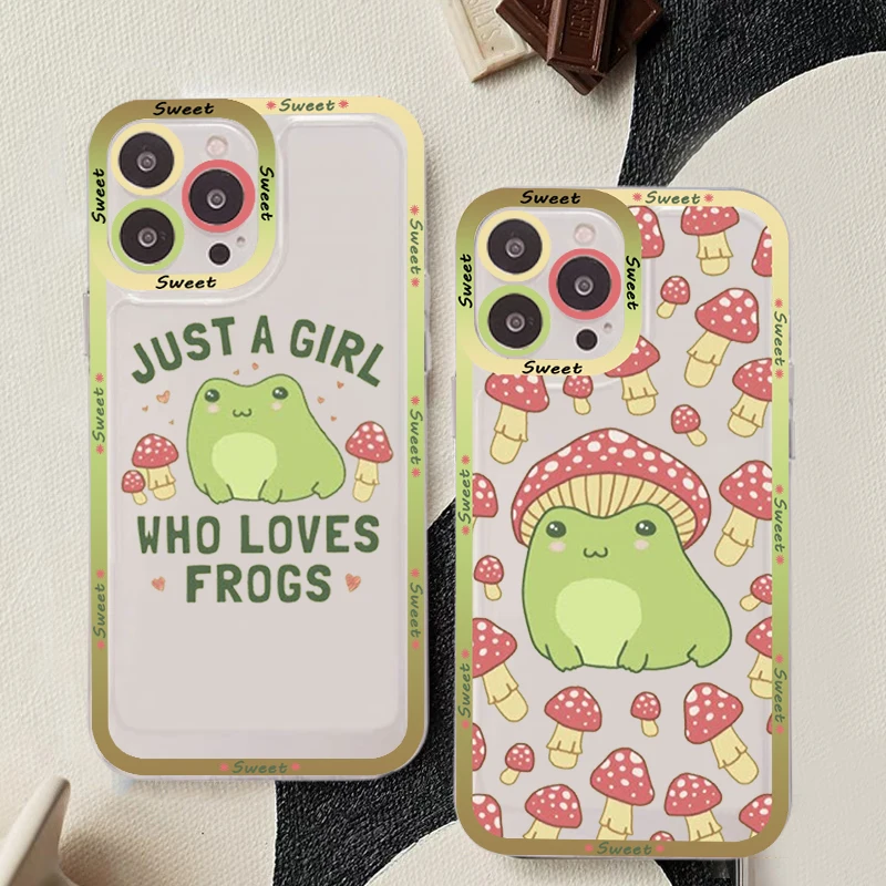 Funny Animal Frog Phone Case for iPhone 11 12 13 Mini Pro Max 14 Pro Max Case shell