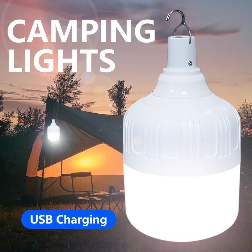 Camping Led Night Lantern Rechargeable Outdoor Lights Bulb Emergency Battery Lamp External Waterproof Lighting Luminaire