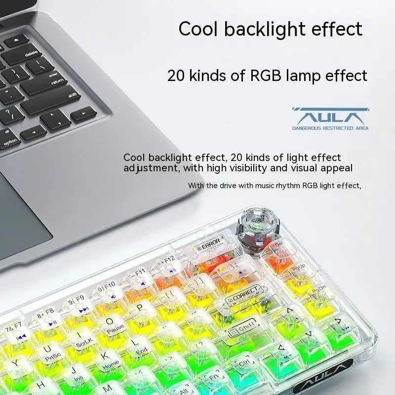 Imagem -05 - Teclado Mecânico Botão Multifuncional Modo Teclado Gaming Rgb Junta Hot Swap Bateria de Longa Duração pc Gamer Win Aula-f68