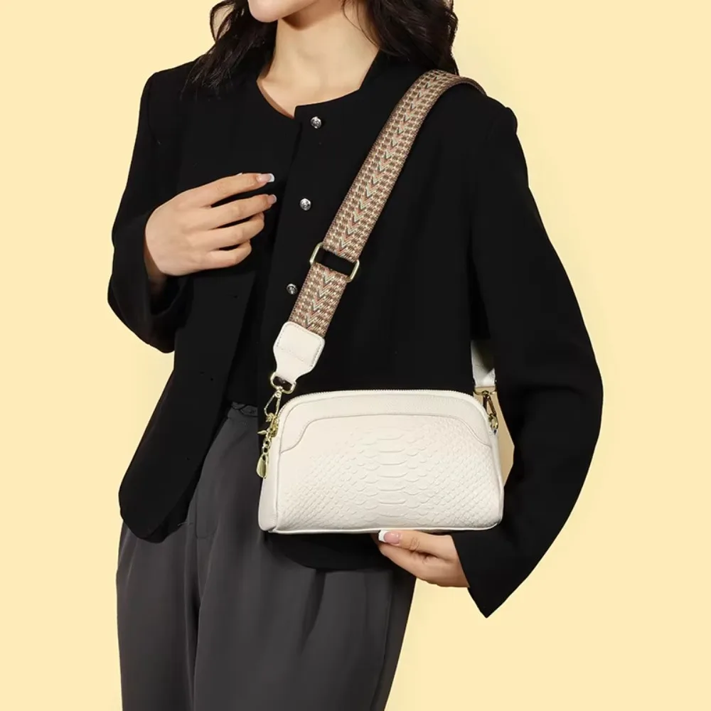 

High Quality Genuine Leather Women Shoulder Crossbody Bags 2023 Luxury Solid Color Cow Leather Handbag Female Messenger Tote Sac