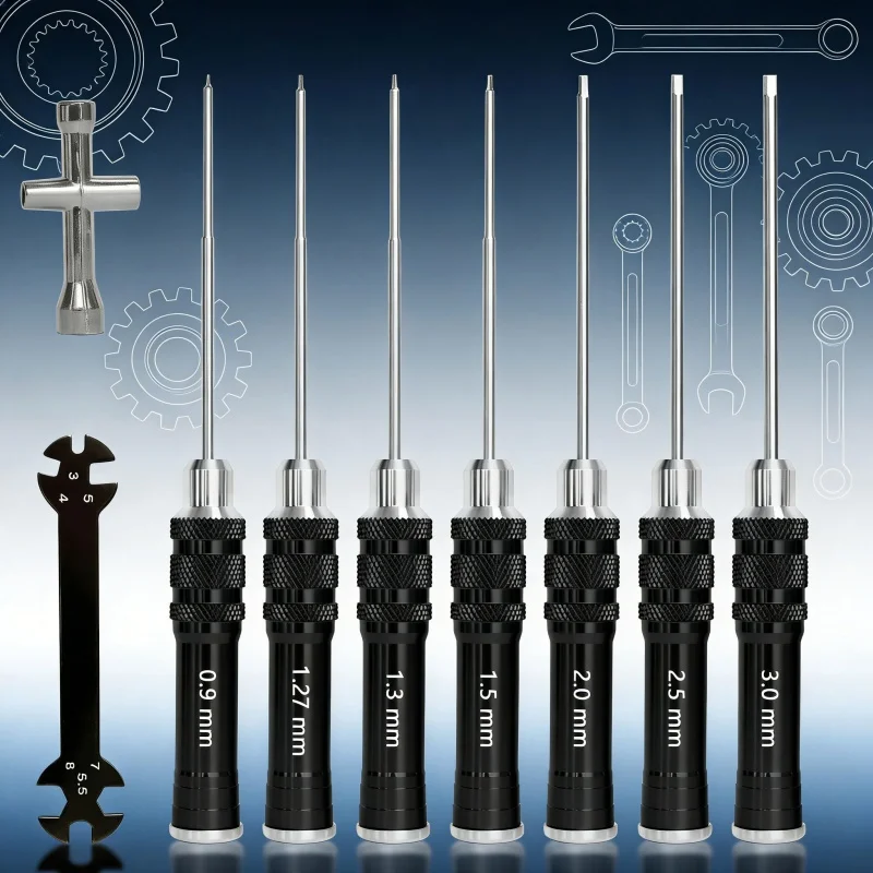 

7Pcs Screwdriver Set Inner Hexagonal 3 Color Multicolor Hand Tools for Home DIY Models Repair And RC Drone Car Boat Computer