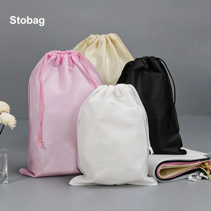 Stobag Vlies Kordel zug Taschen Schuh Kleidung Aufbewahrung stoff tragbare wieder verwendbare Reise veranstalter Taschen benutzer definierte Logo