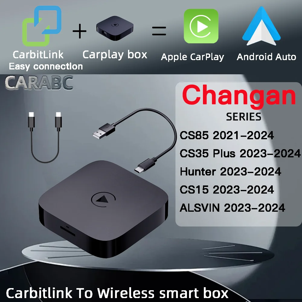 Changan Hunter-Adaptateur CarPlay sans fil pour Android Auto Smart Box, Connexion facile, Carbitexhaus, ALSVIN CS85 CS95 CS15 CS35 Plus