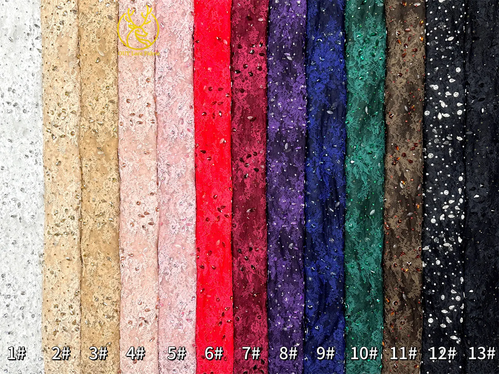Luxuriöser afrikanischer Edelstein-Stickerei-Spitzenstoff 2026 – Hochwertiger französischer Tüll-Spitzenstoff mit Steinen für nigerianische Hochzeitskleider – Detail 22