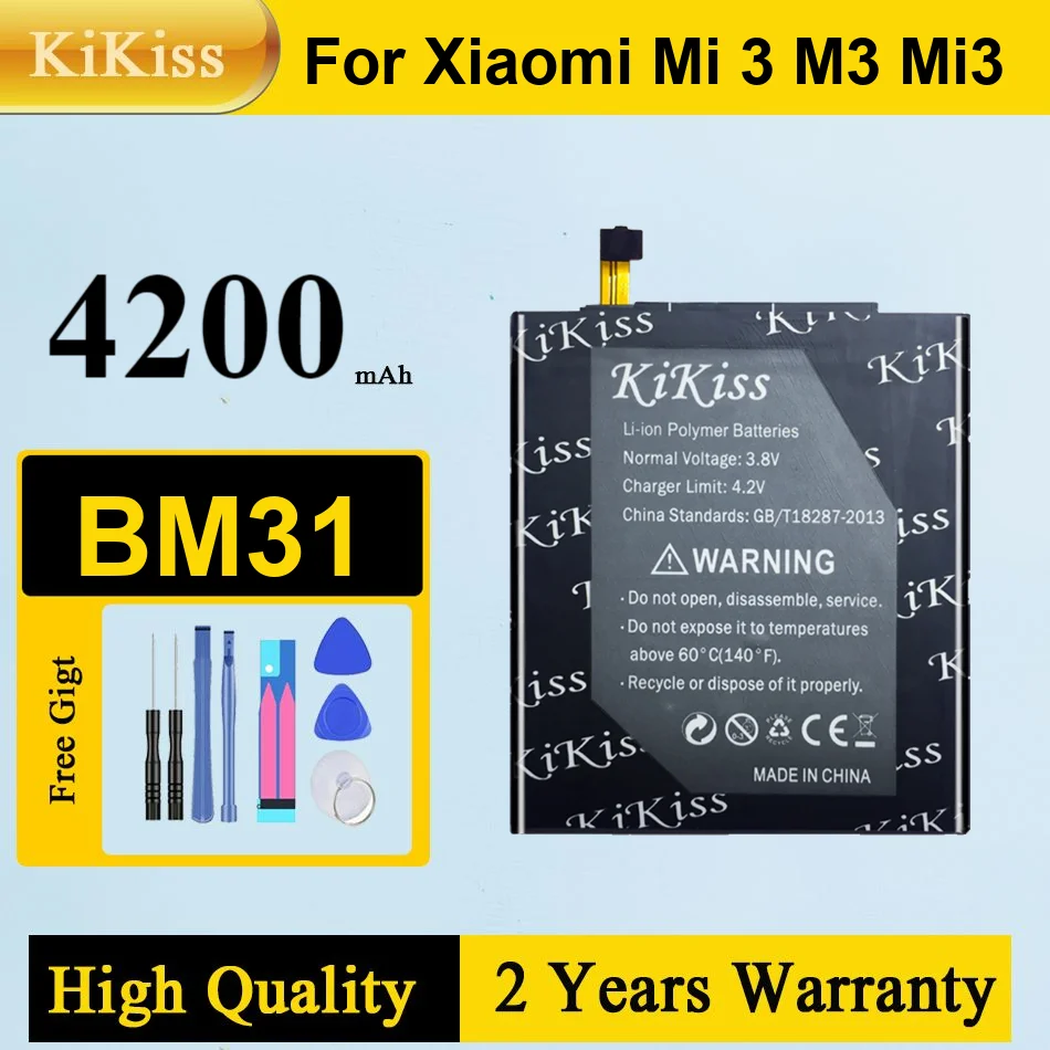 

4200Mah Kikiss Battery BM31 For Xiaomi Mi 3 M3 Mi3