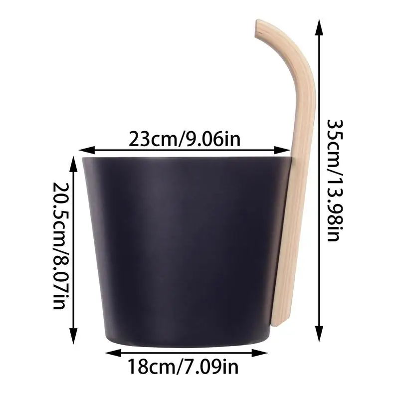 7L Luxurious Finnish Sauna Aluminum Bucket With Long Handle Spoon Set Matching Ladle Sauna Barrel Dropshipping