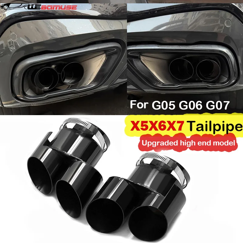 For BMW X5 G05 X6 G6 Tailpipe Exhaust High-end Dual Outlet Stainless Steel Muffler Tailpipe Exhaust System