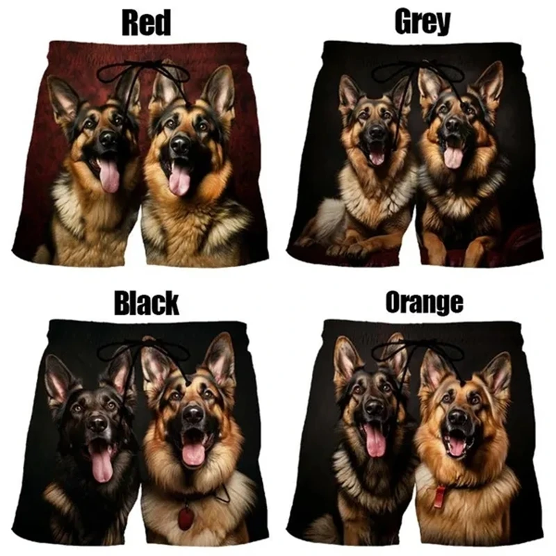 Cute Pet German Shepherd 3D Print Men Shorts Fashion Casual Men Beach Outdoor Shorts Cool Quick-dry Board Short Pant Ropa Hombre