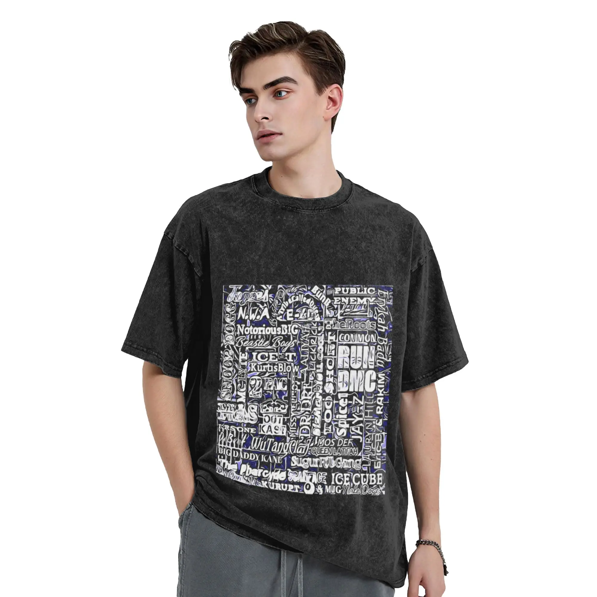 Legends of Hip-Hop 2 Unique Comfort A Washed T Shirt Men's Women's Oversized Cotton Tees Tops
