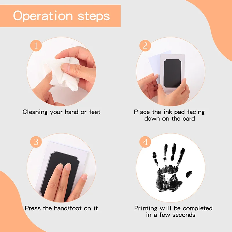 آمنة غير سامة الطفل بصمة بصمة بطانة الحبر للرضع الحيوانات الأليفة باو طباعة سهلة نظيفة لطيف تذكار هدايا الطفل والحيوانات الأليفة #5