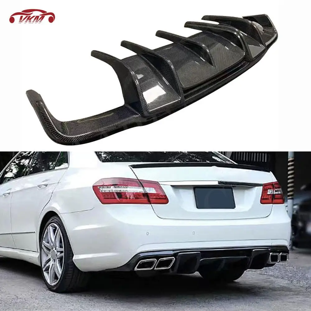 Carbon Fiber Rear Bumper Lip Diffuser Spoiler For Mercedes Benz E Class W212 E400 E500 E63 AMG Sport 2011- 2013 FRP Car Styling