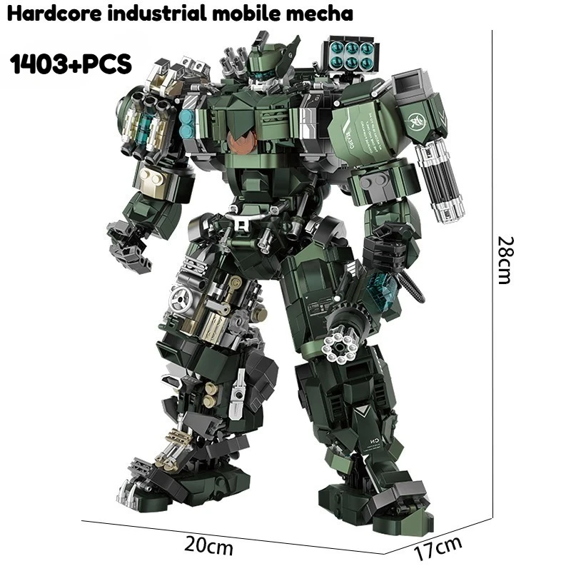 

2026 new large mechanical warrior building block set, hardcore industrial mobile mecha combat robot, children's holiday gift