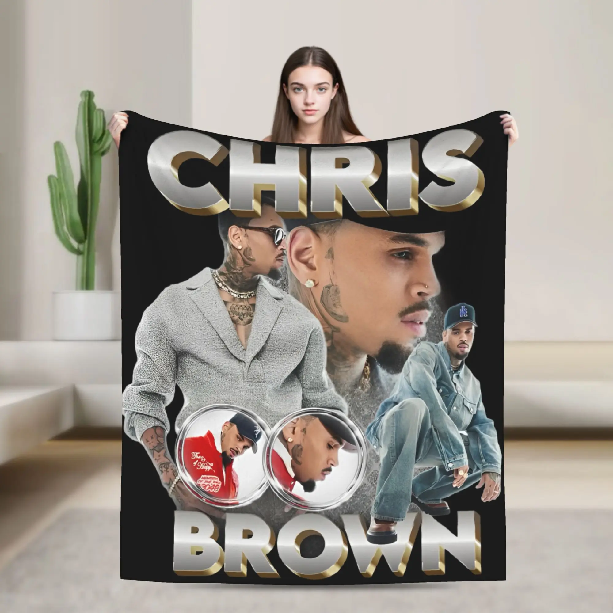 Chris Brown Tour 2025 Throw Blanket for Couch  Soft Cozy Plush Blanket 50x60 Inches Multi-size Bedspreads for All Seasons