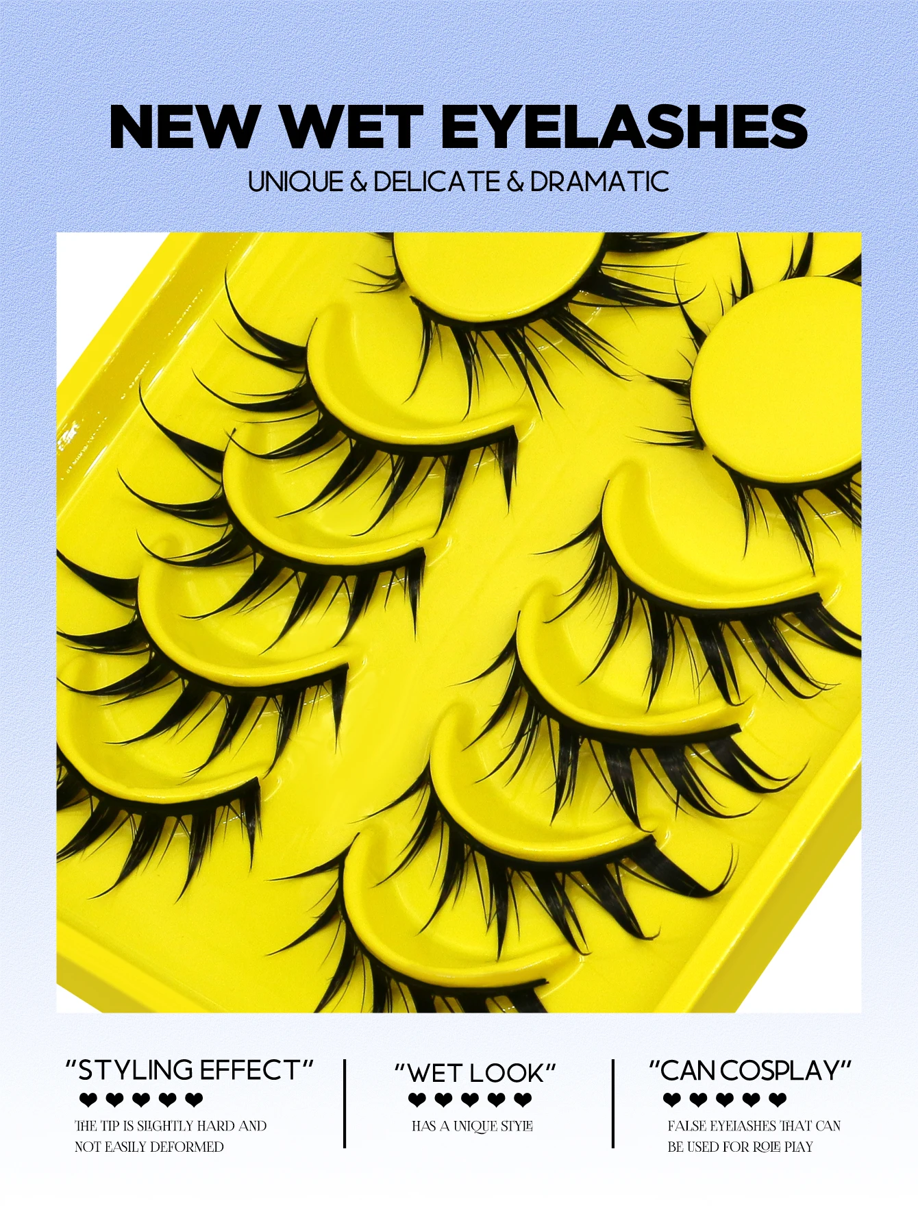 Lasvirey Ciglia Cat Eye Manga Ciglia Stili 3D Ciglia finte visone Morbide incrociate Sottili Estremità alate naturali Occhi Ciglia allungate Trucco