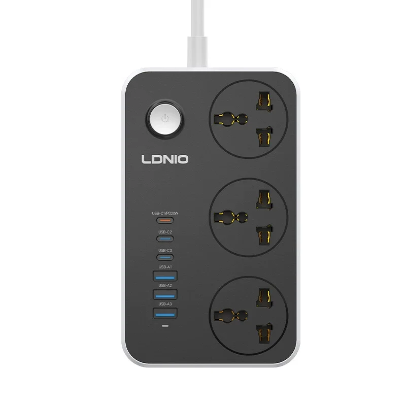 EU Outlet Plug Socket Power Usb Charging Strip European Standard 3-Prong Extension Cord 2-Meter Cable Socket Strip KC Certified - Image 4